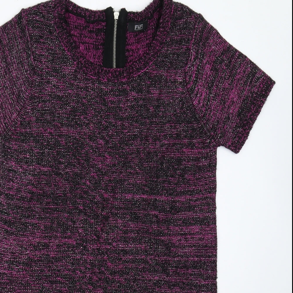 F&F Womens Multicoloured Striped Knit Jumper Dress  Size 14