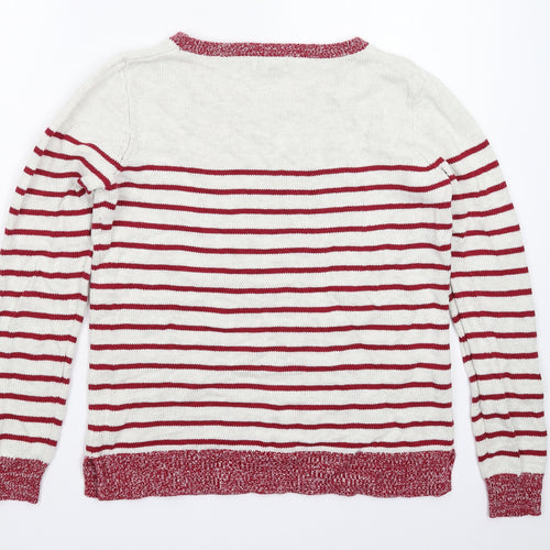 Gap Womens White Striped Knit Pullover Jumper Size M