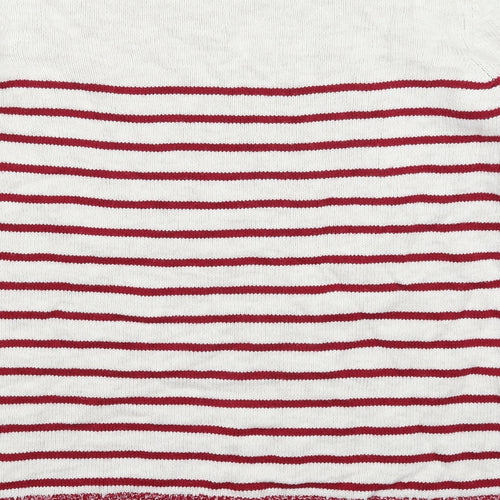 Gap Womens White Striped Knit Pullover Jumper Size M