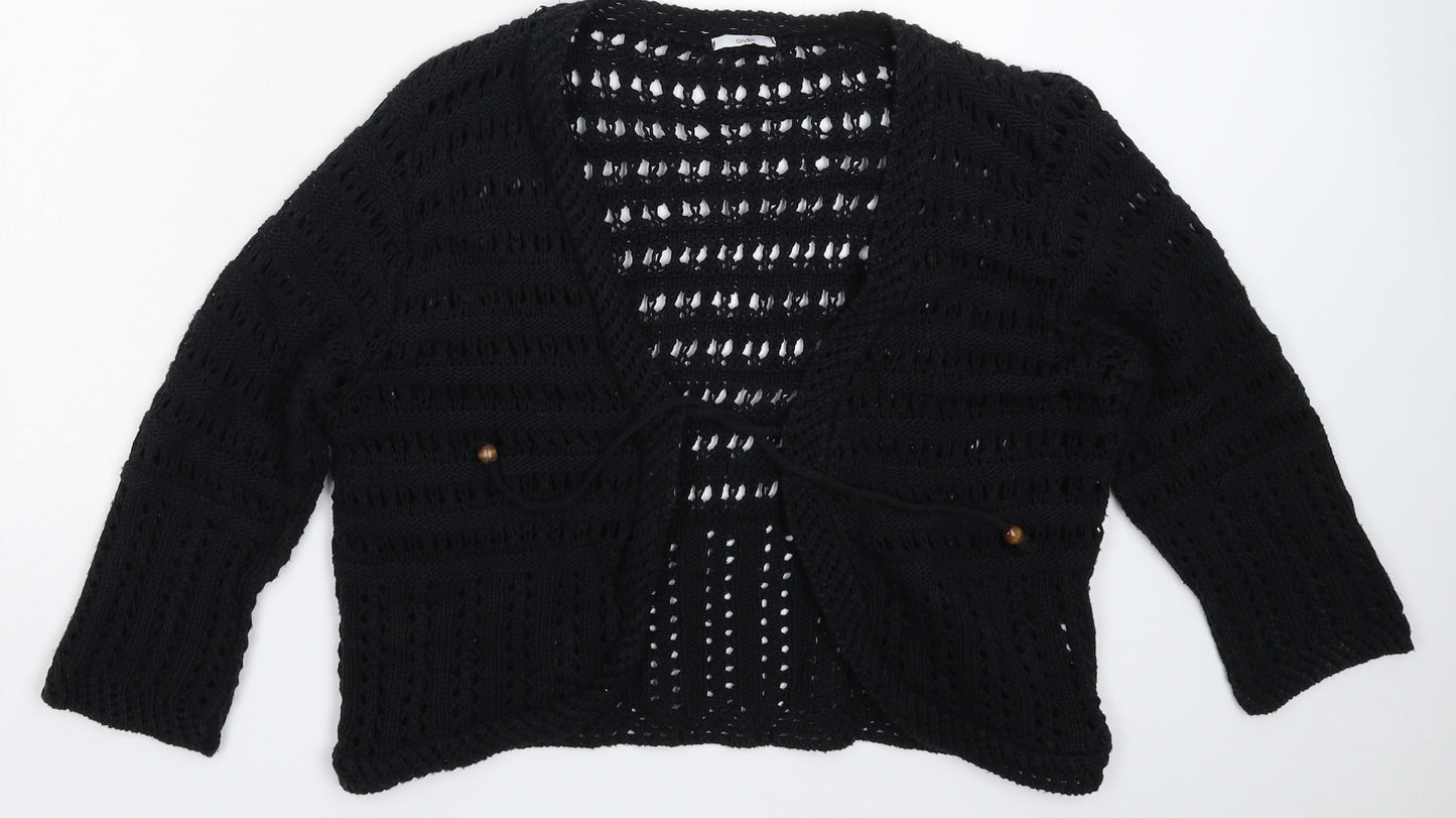E-vie Womens Black  Knit Cardigan Jumper Size 20