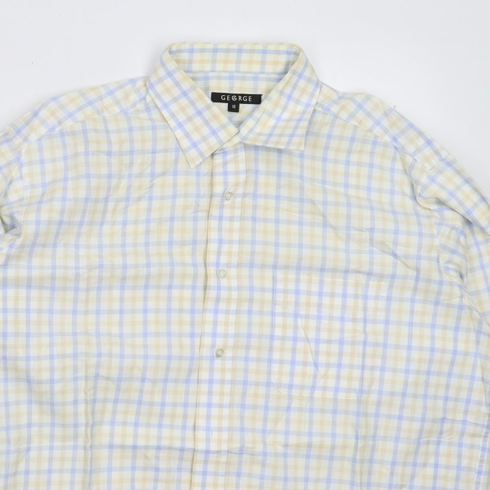 George Mens Multicoloured Check   Dress Shirt Size 16