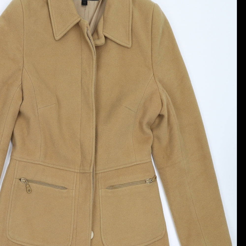 Jane Norman Womens Beige   Pea Coat Coat Size 12