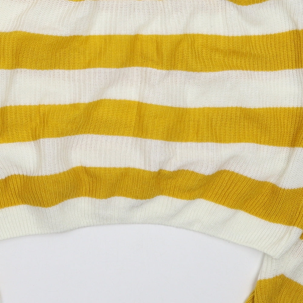 H&M Girls Multicoloured Striped Knit Pullover Jumper Size 9-10 Years