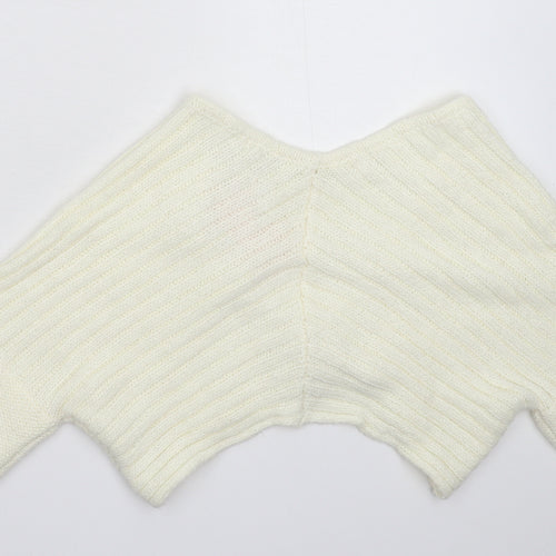 Look Womens White  Knit Cardigan Jumper Size M