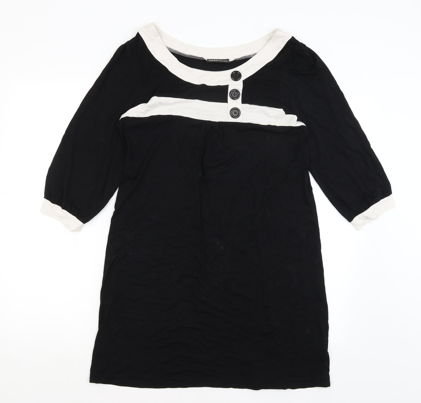 Warehouse Womens Black   T-Shirt Dress  Size 16