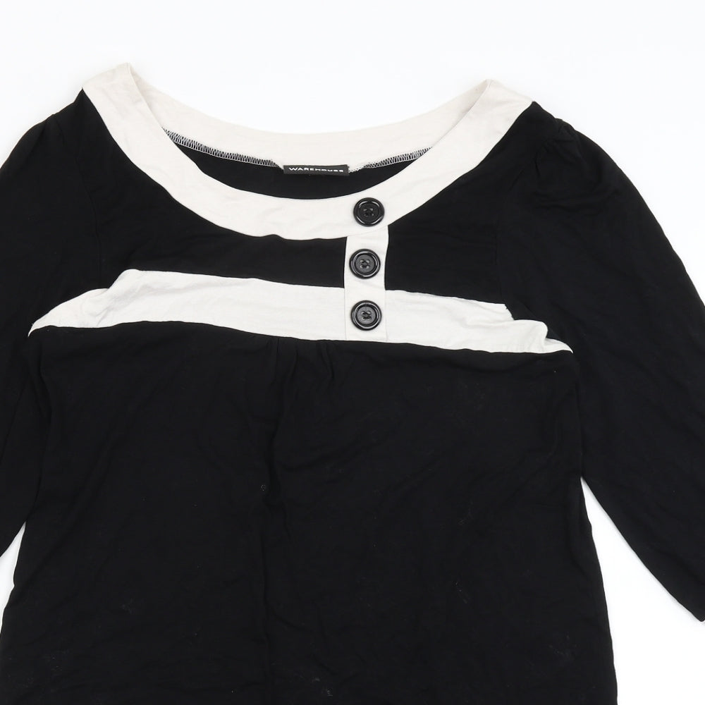 Warehouse Womens Black   T-Shirt Dress  Size 16