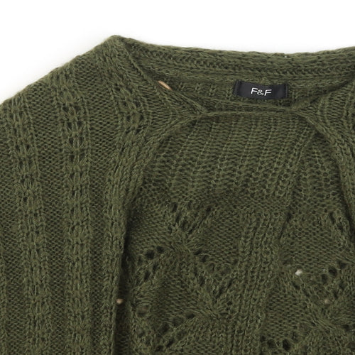 F&F Girls Green   Shrug Jumper Size 7-8 Years