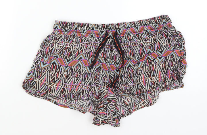 Denim Co Womens Black Geometric  Hot Pants Shorts Size 12