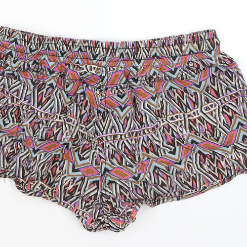 Denim Co Womens Black Geometric  Hot Pants Shorts Size 12