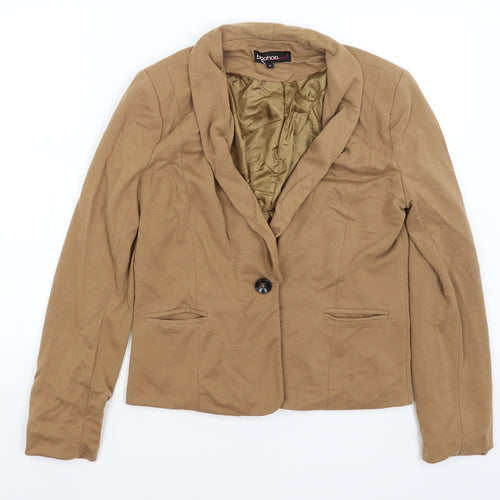 Boohoo Womens Brown   Jacket Blazer Size 12