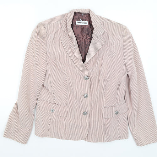 Gerry Weber Womens Pink Striped  Jacket Blazer Size 14