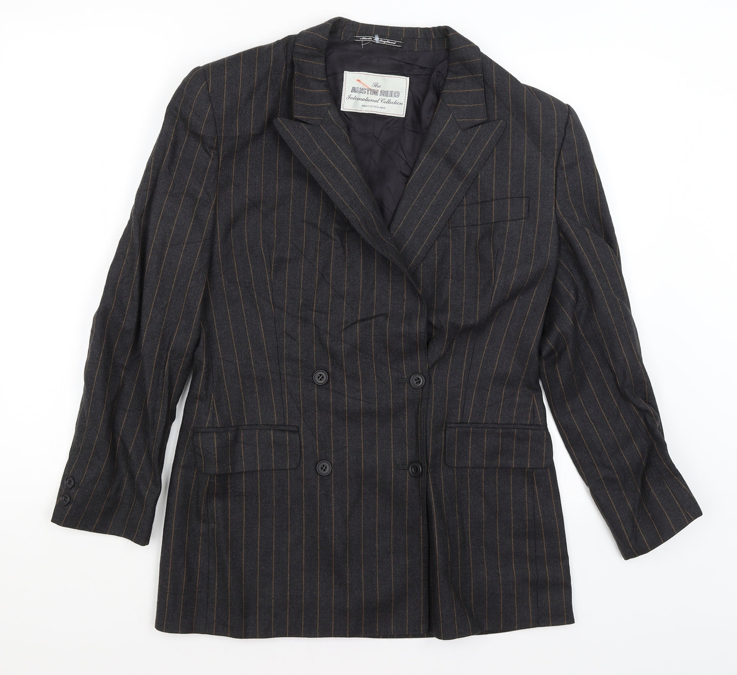 Austin Reed Mens Grey Striped  Jacket Blazer Size M