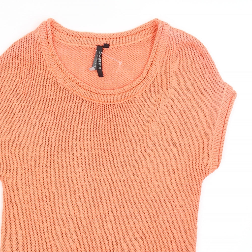 Intuition Womens Orange   Basic T-Shirt Size 8