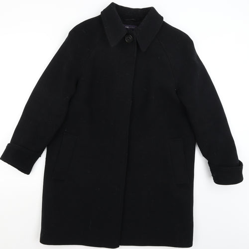 M&S Womens Black   Pea Coat Coat Size 14