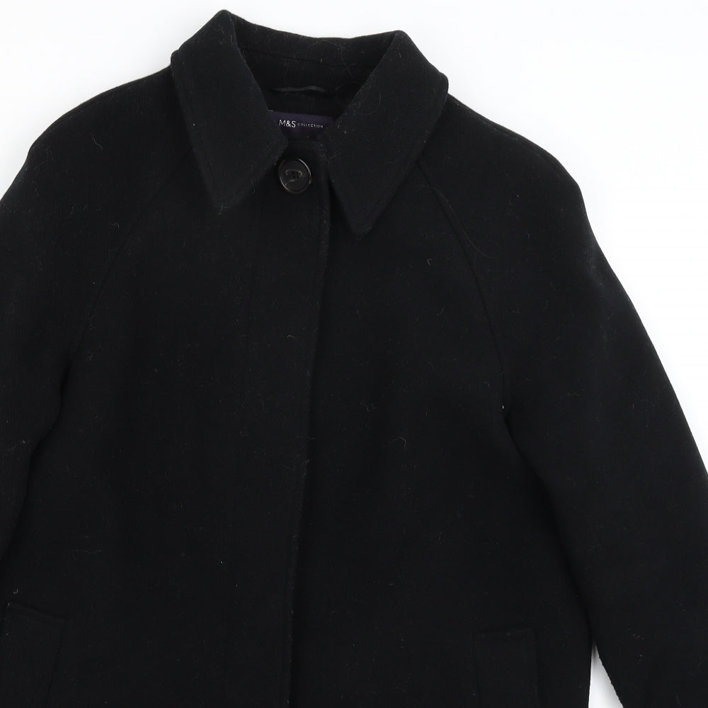 M&S Womens Black   Pea Coat Coat Size 14