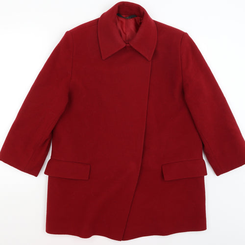 St Michael Womens Red   Overcoat Coat Size 8