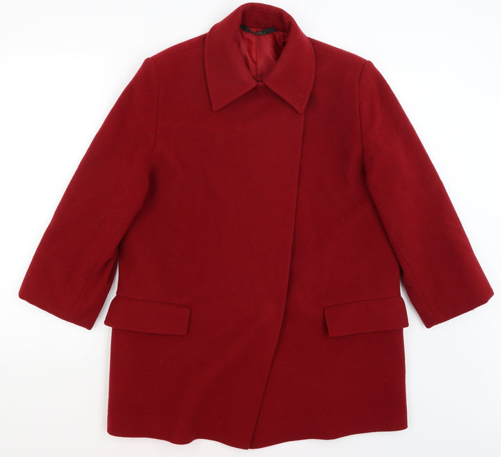 St Michael Womens Red   Overcoat Coat Size 8