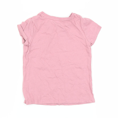 George Girls Pink   Basic T-Shirt Size 5-6 Years