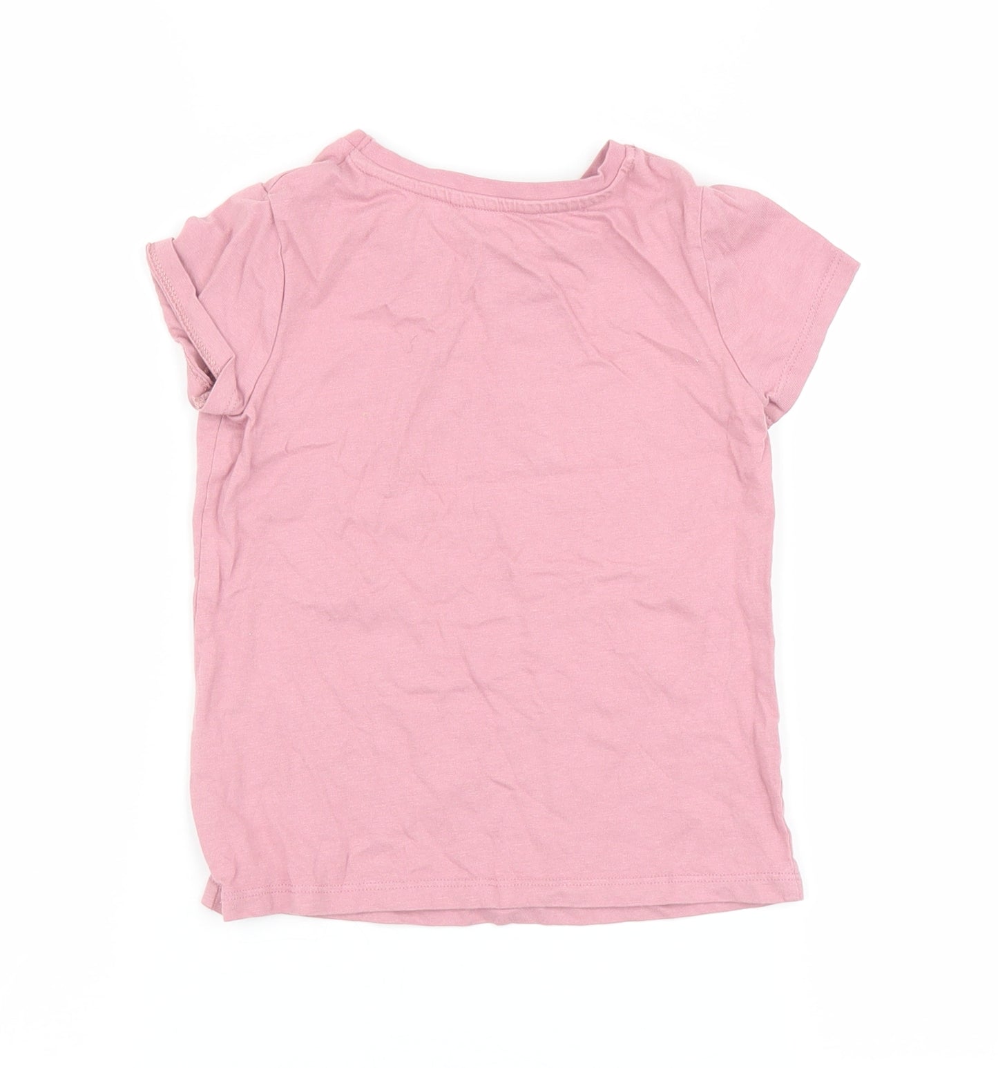 George Girls Pink   Basic T-Shirt Size 5-6 Years