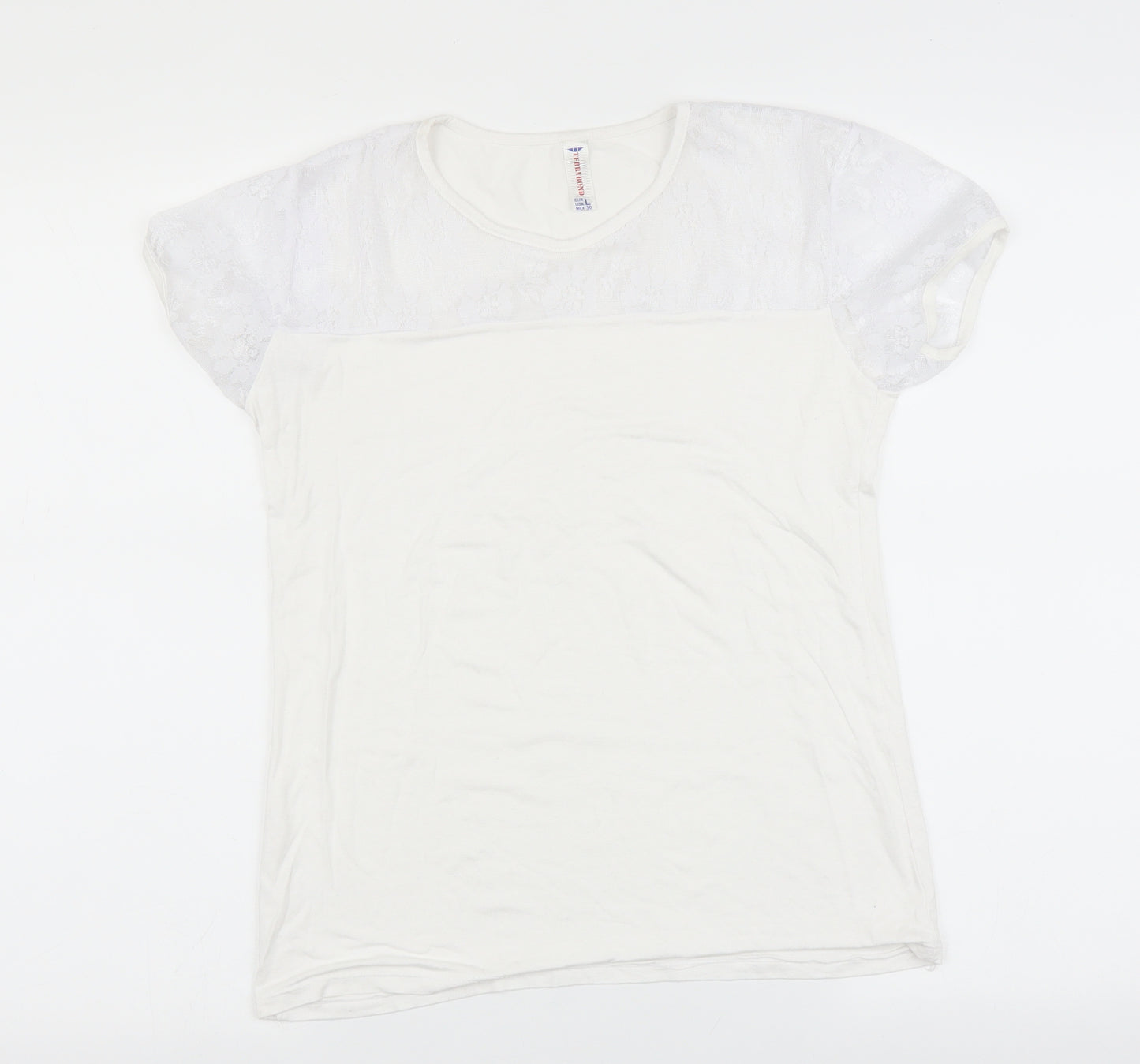 terrybond Womens White   Basic T-Shirt Size L