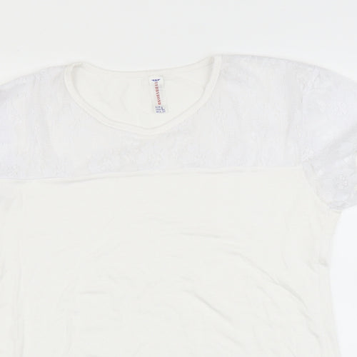 terrybond Womens White   Basic T-Shirt Size L