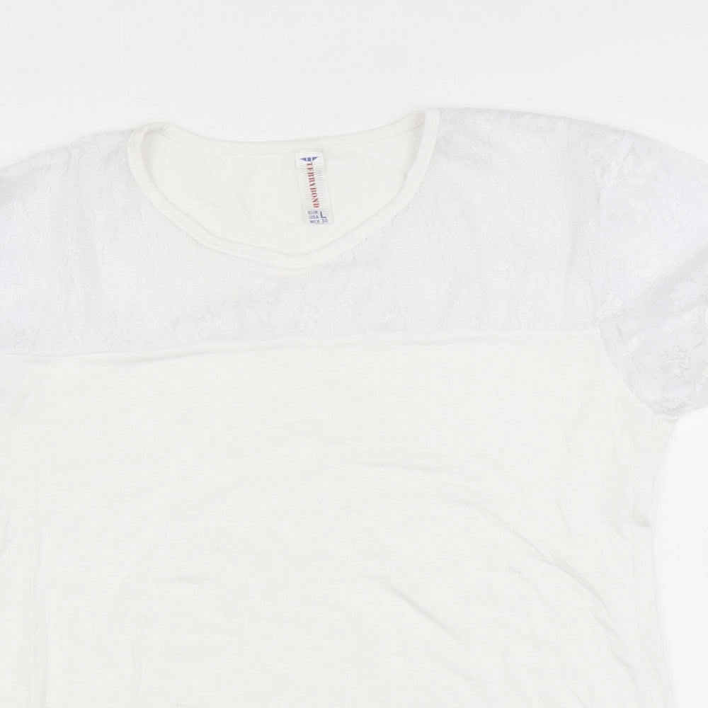 terrybond Womens White   Basic T-Shirt Size L
