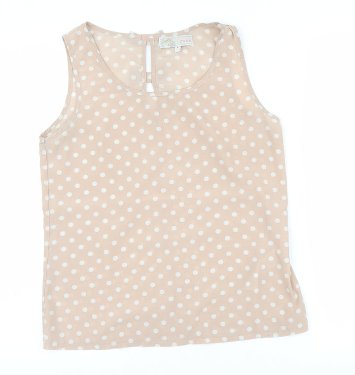 Cameo Rose Womens Pink Polka Dot Basic Tank Size 8