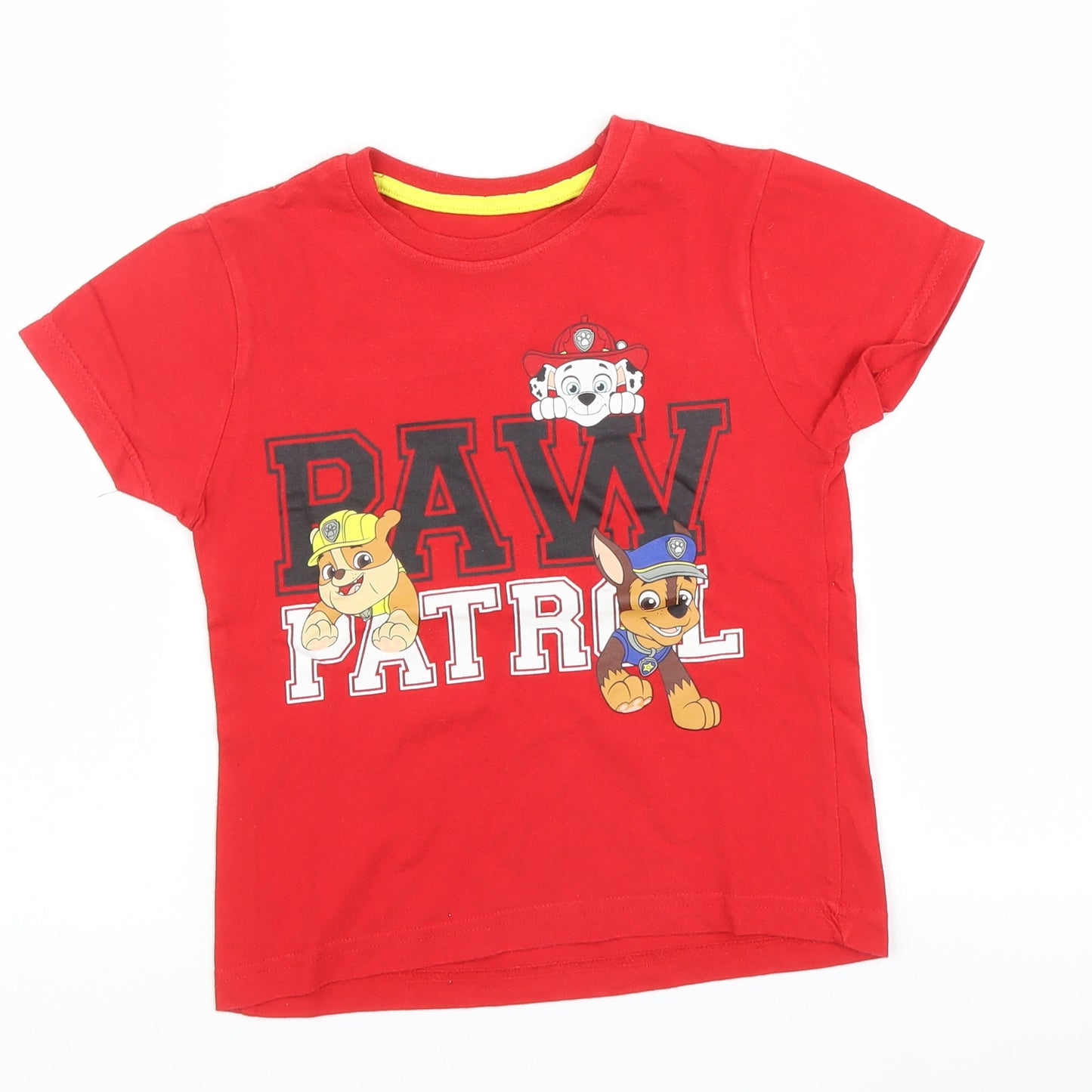 Paw Patrol Boys Red   Basic T-Shirt Size 4-5 Years
