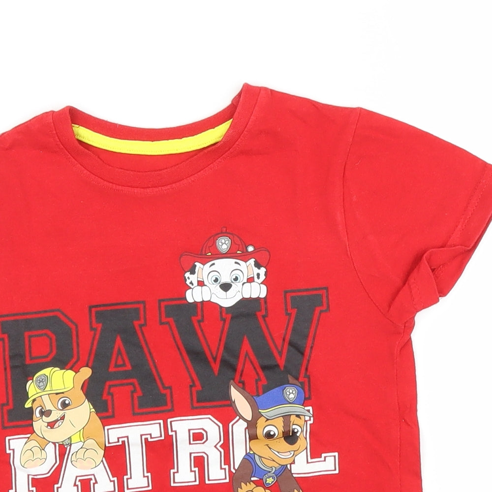 Paw Patrol Boys Red   Basic T-Shirt Size 4-5 Years