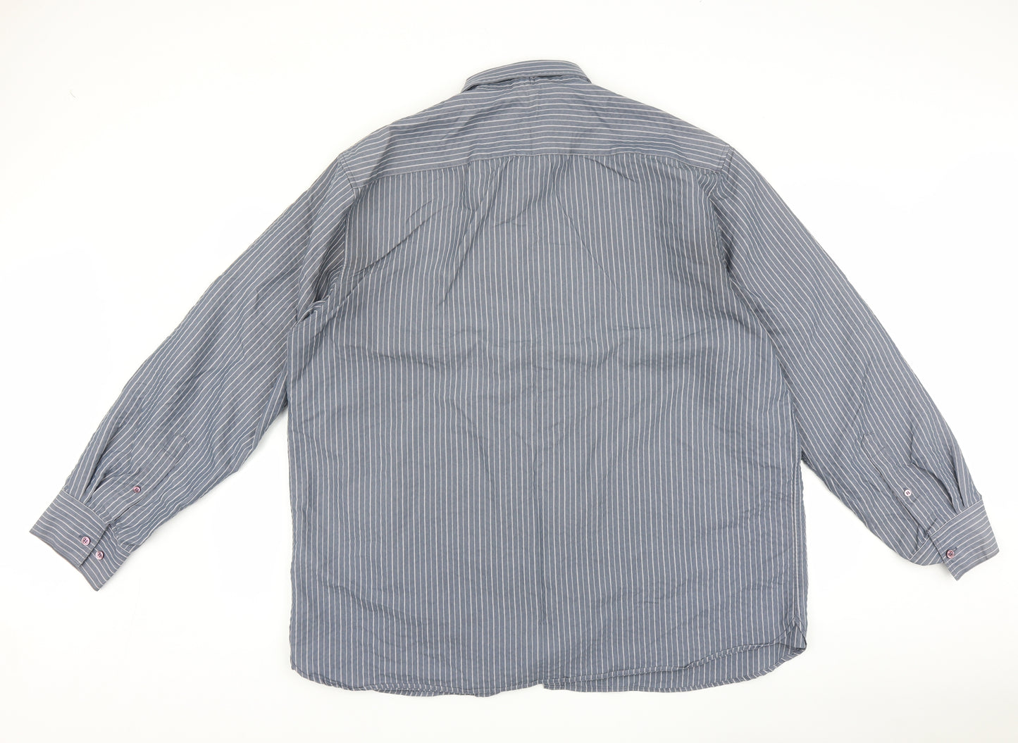 BHS Mens Blue Striped   Button-Up Size 2XL