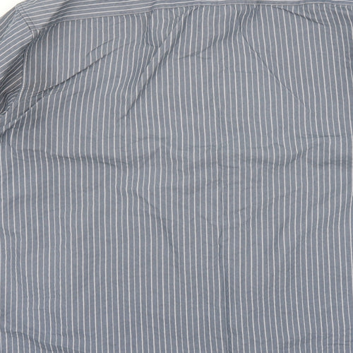 BHS Mens Blue Striped   Button-Up Size 2XL