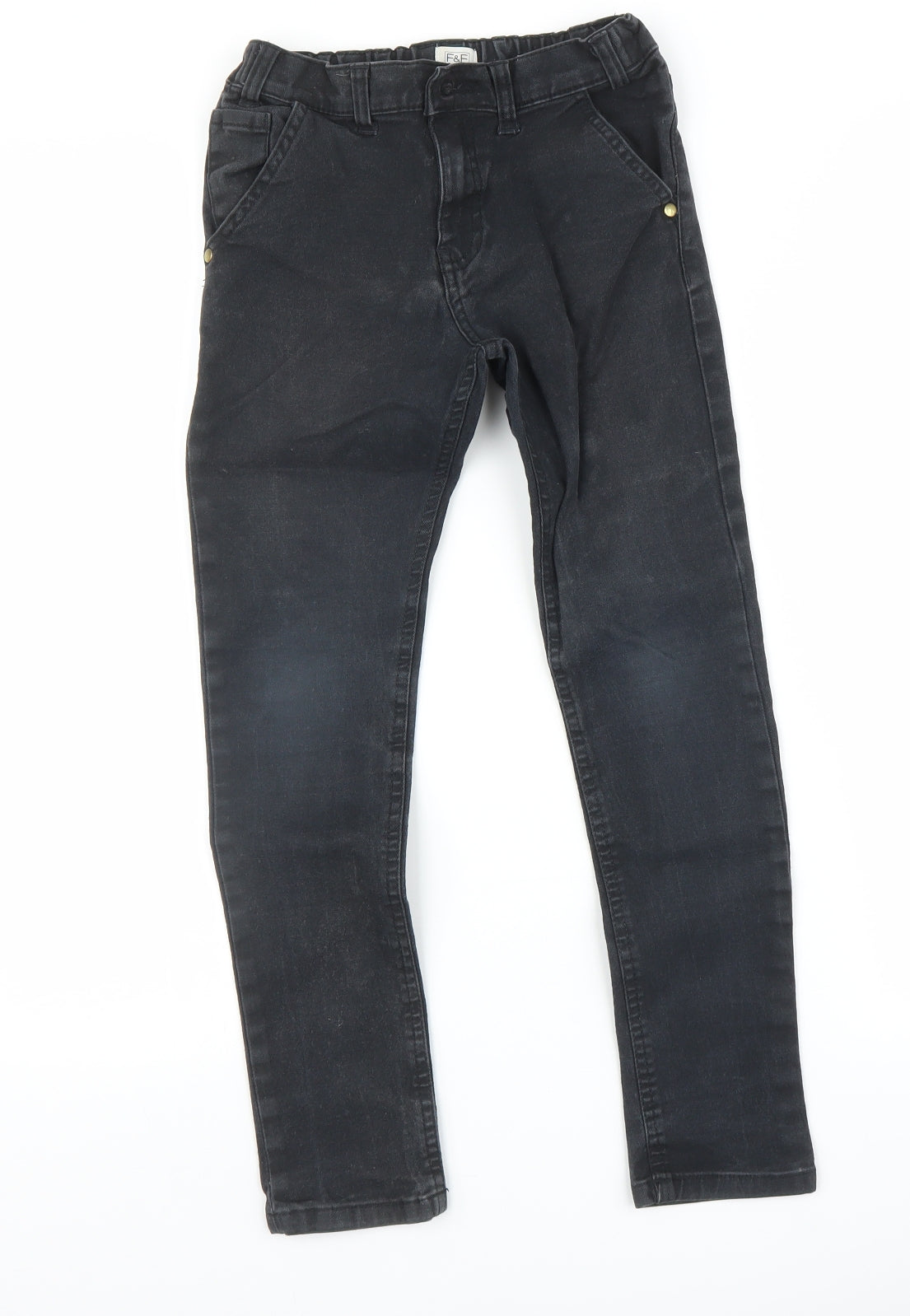 F&F Boys Black   Skinny Jeans Size 8-9 Years