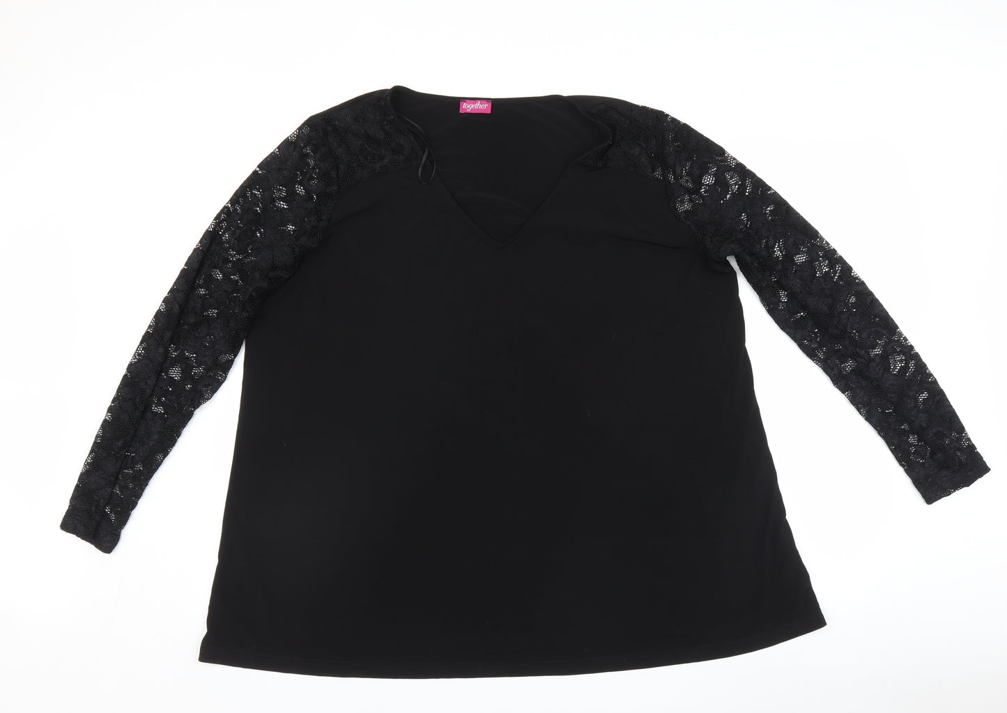 Together Womens Black   Basic T-Shirt Size 22