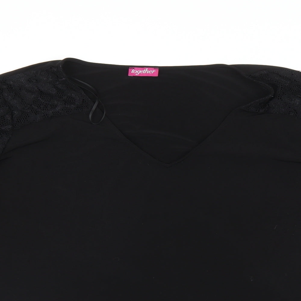 Together Womens Black   Basic T-Shirt Size 22