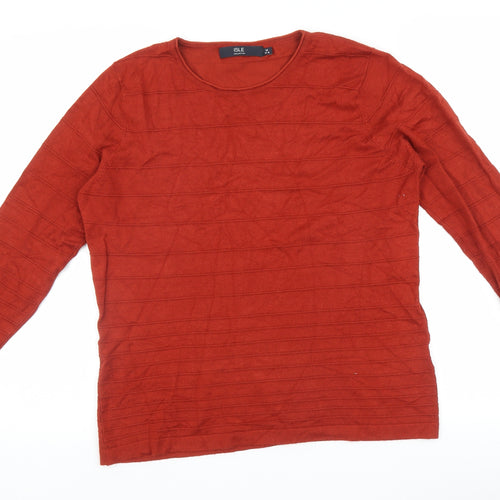 EWM Womens Red Houndstooth  Pullover Jumper Size M
