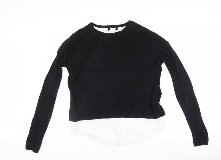 New Look Womens Black Pullover Jumper Size 10
