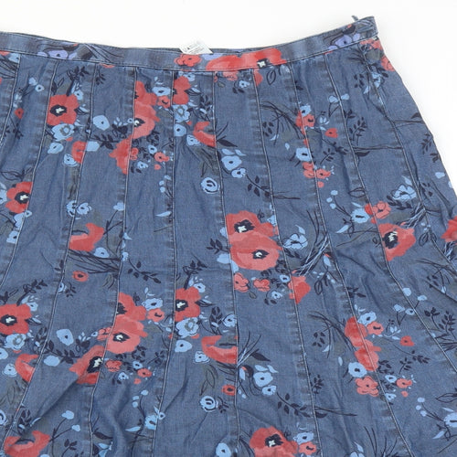 Marks and Spencer Womens Blue Floral  Maxi Skirt Size 18