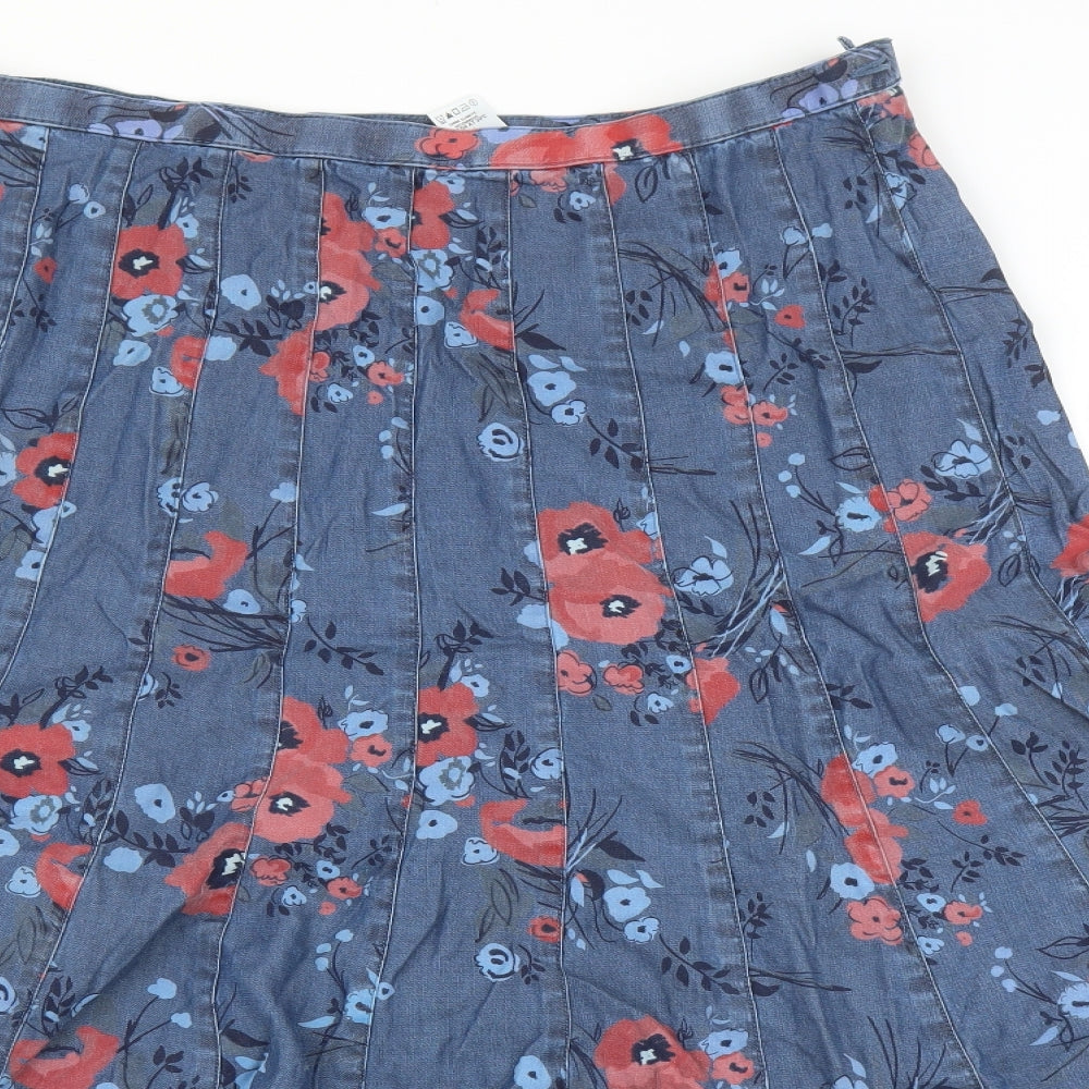 Marks and Spencer Womens Blue Floral  Maxi Skirt Size 18