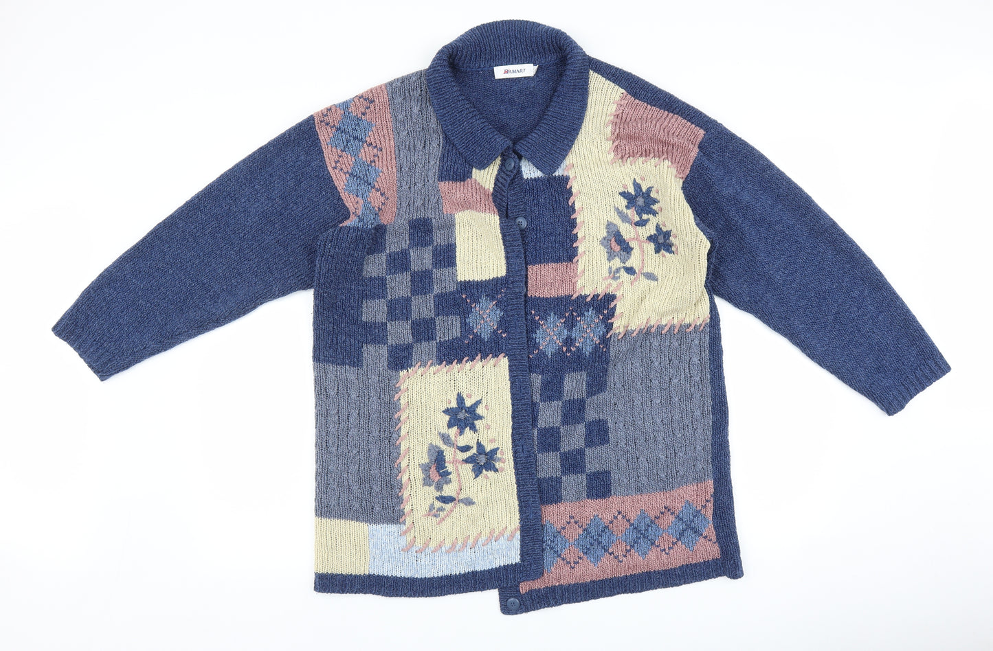 Damart Womens Multicoloured Geometric  Cardigan Jumper Size 18