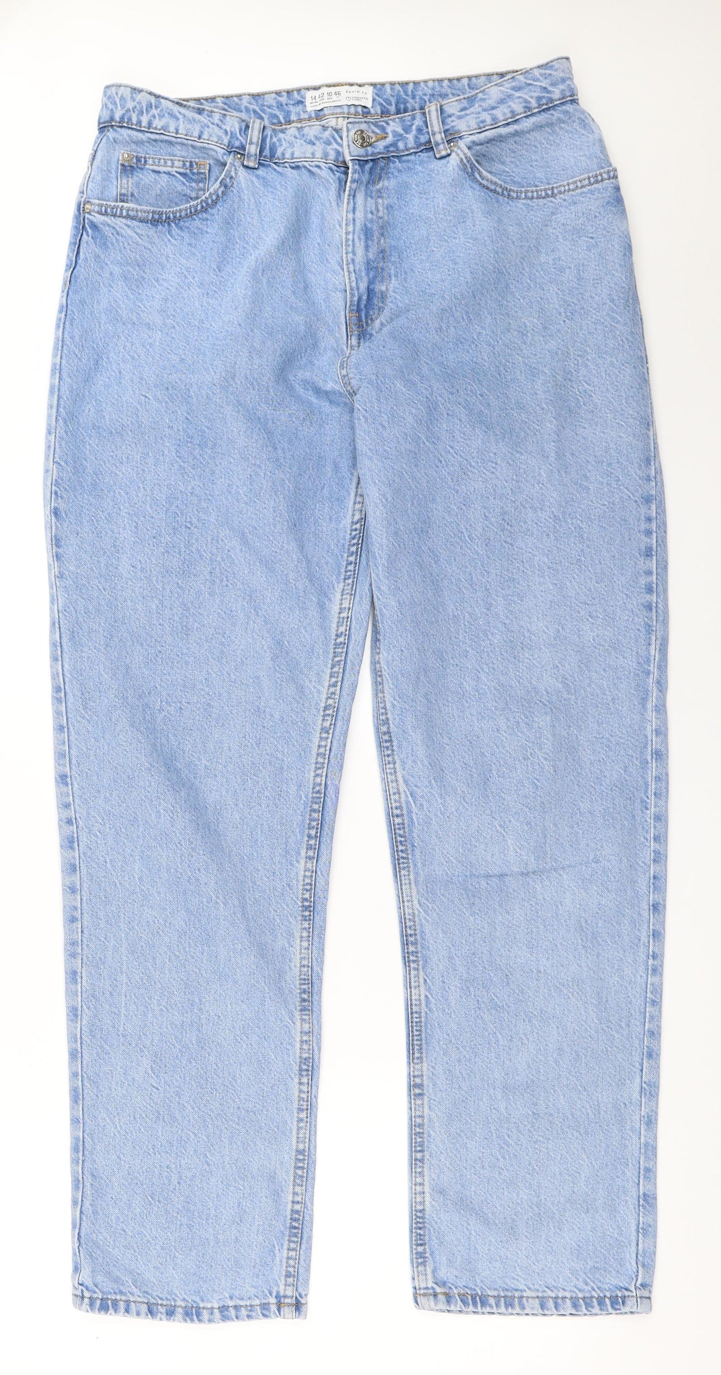 Primark Womens Blue  Denim Straight Jeans Size 14 L31 in