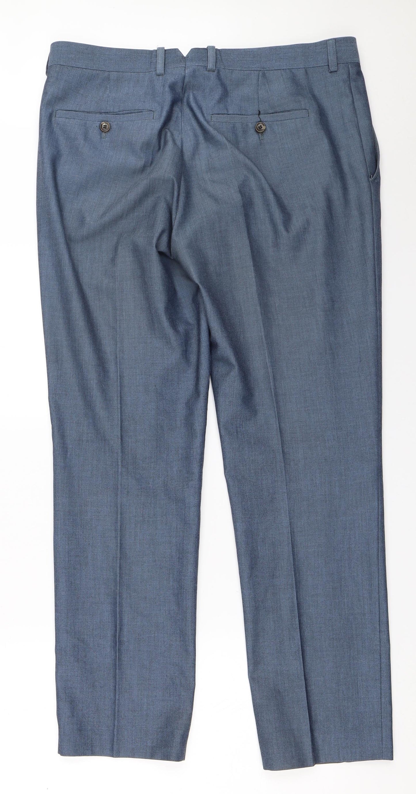 Burton Mens Blue   Trousers  Size 34 in L30 in