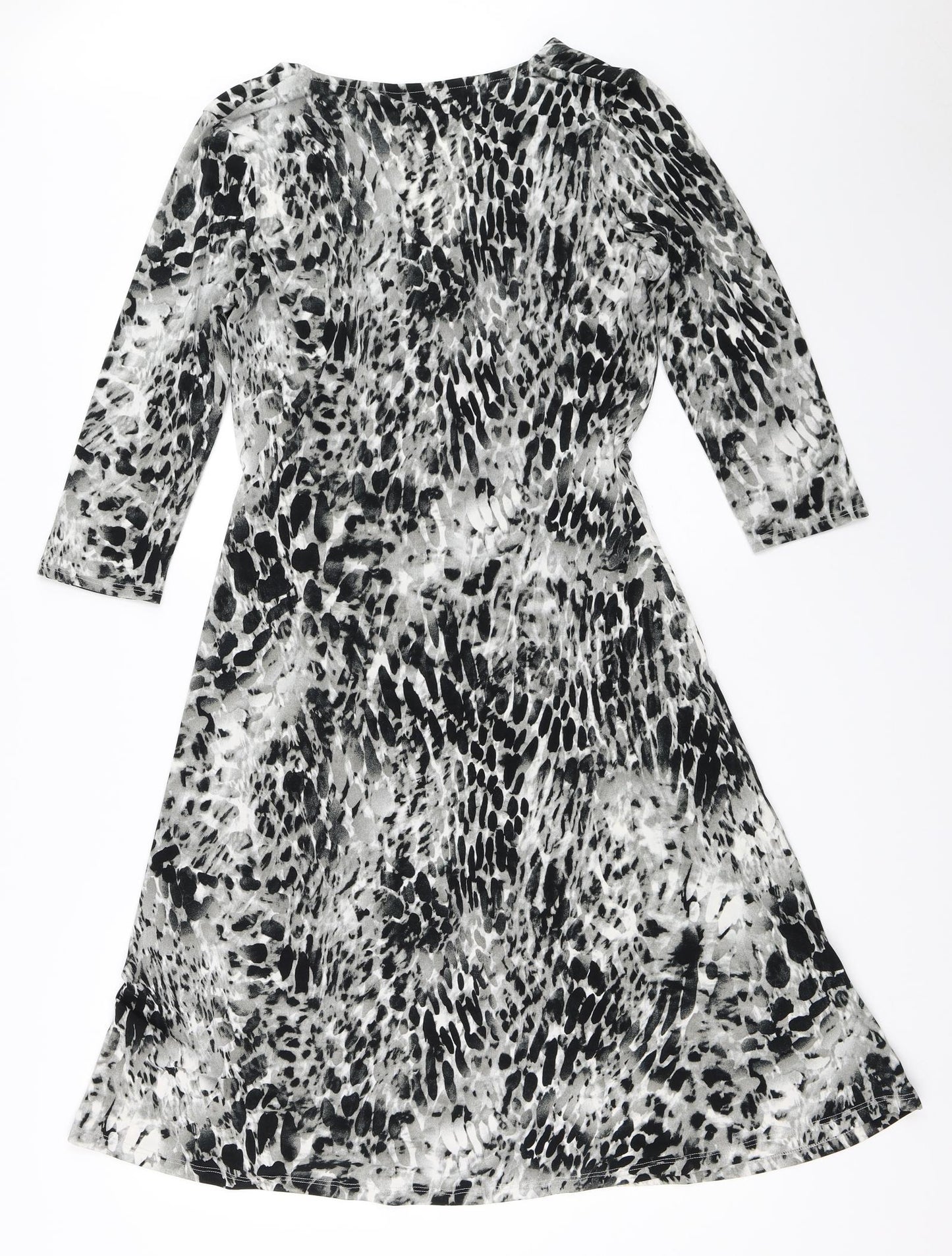 Wallis Womens Grey Animal Print  Fit & Flare  Size 12