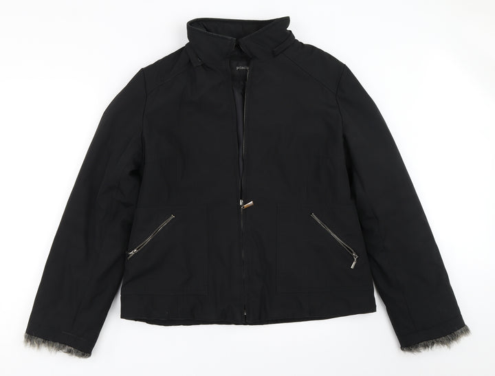 Principles Womens Black   Overcoat Coat Size 14