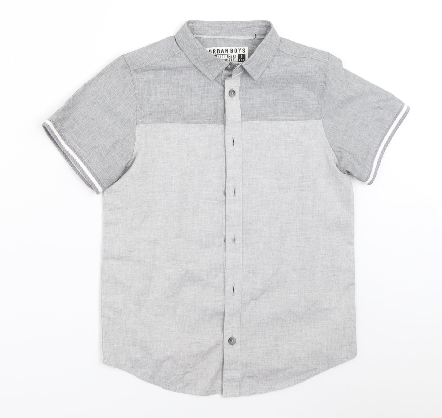 Matalan Boys Grey   Basic Button-Up Size 9 Years