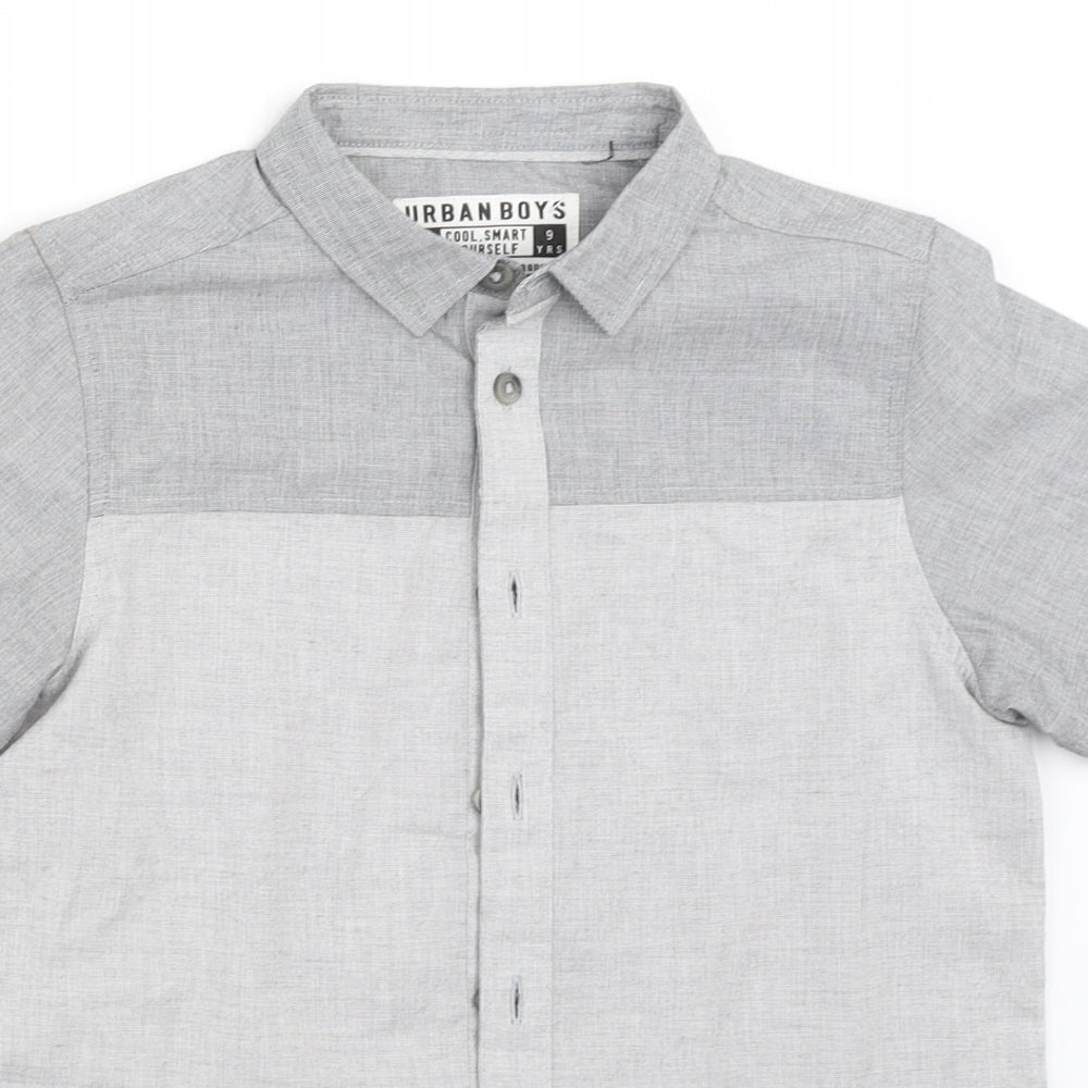 Matalan Boys Grey   Basic Button-Up Size 9 Years