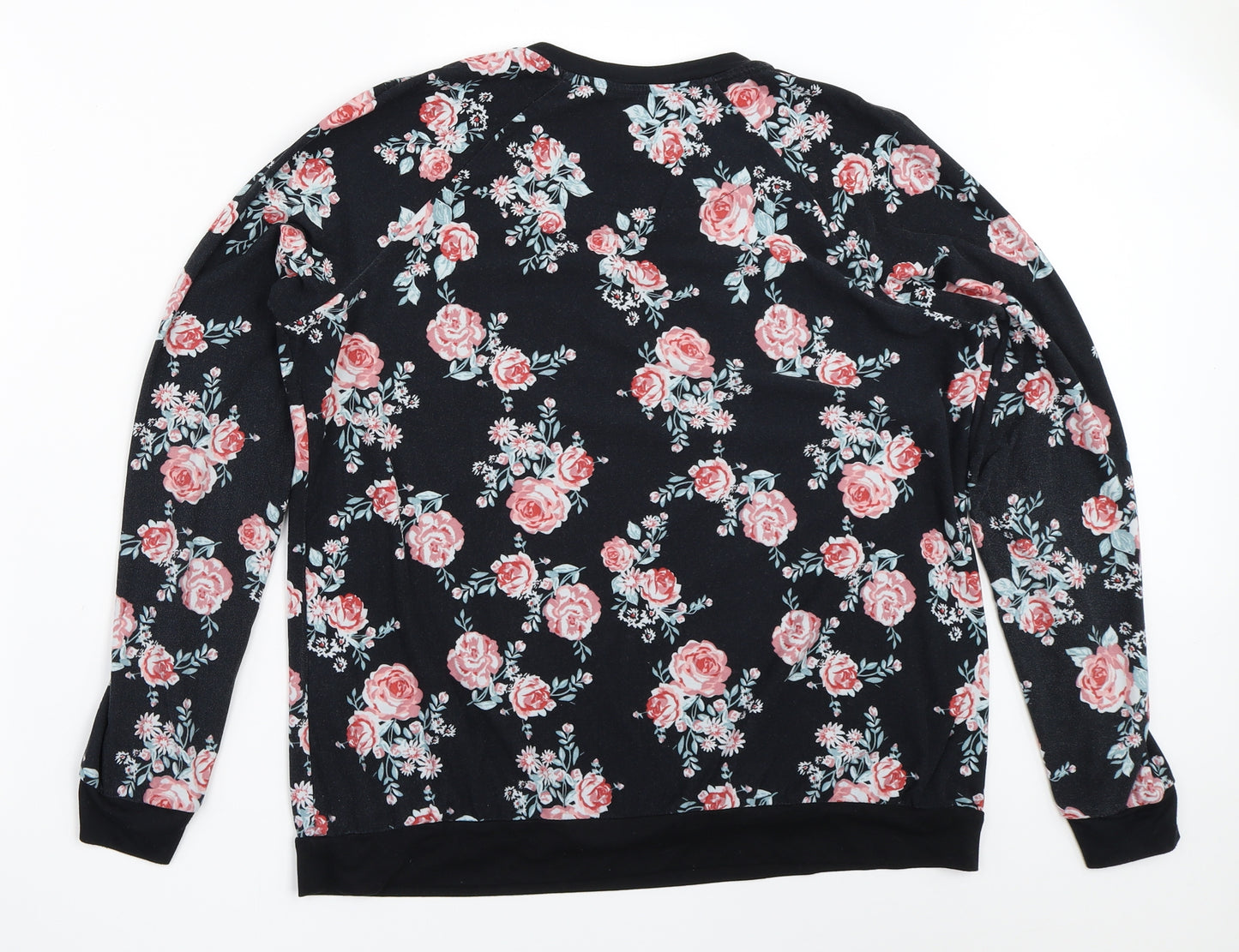 Primark Womens Black Floral  Top Pyjama Top Size M