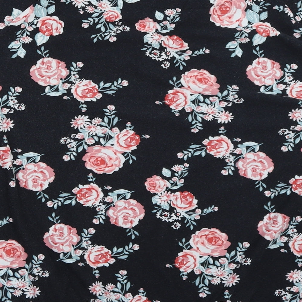 Primark Womens Black Floral  Top Pyjama Top Size M