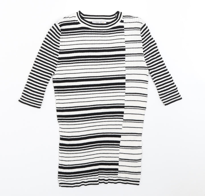 Per Una Womens White Striped  Pullover Jumper Size 8