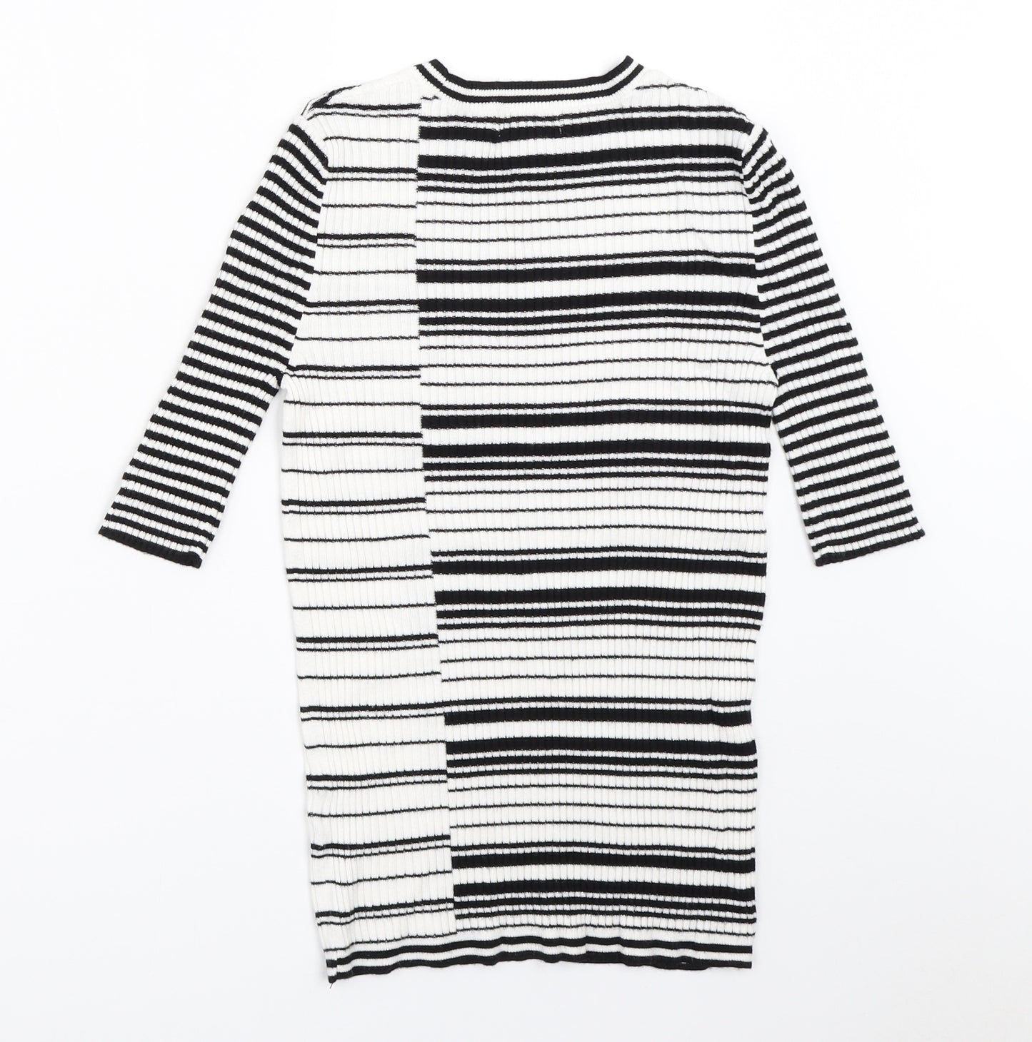 Per Una Womens White Striped  Pullover Jumper Size 8