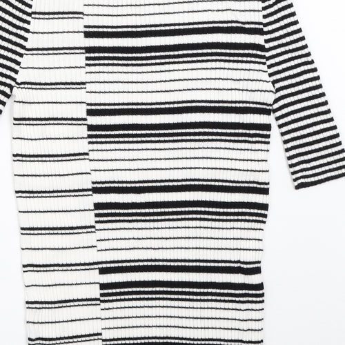 Per Una Womens White Striped  Pullover Jumper Size 8